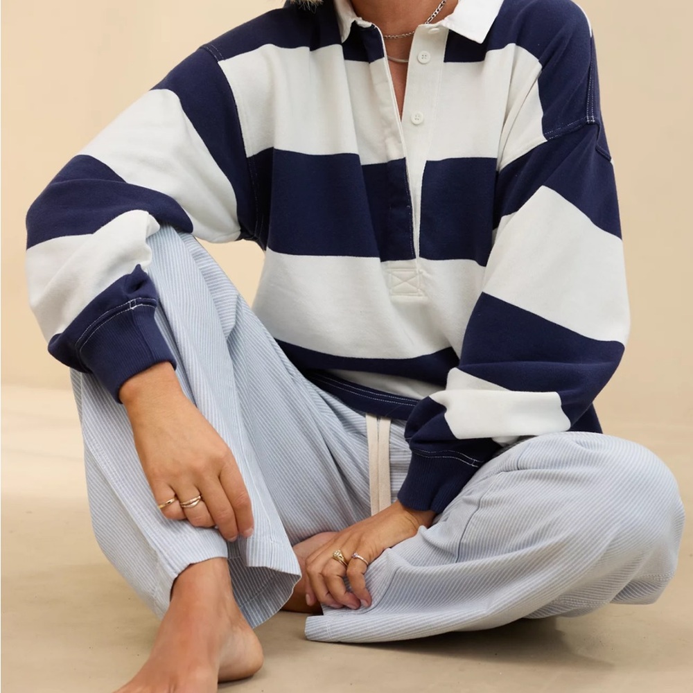 Striped Navy and White Rugby Shirt